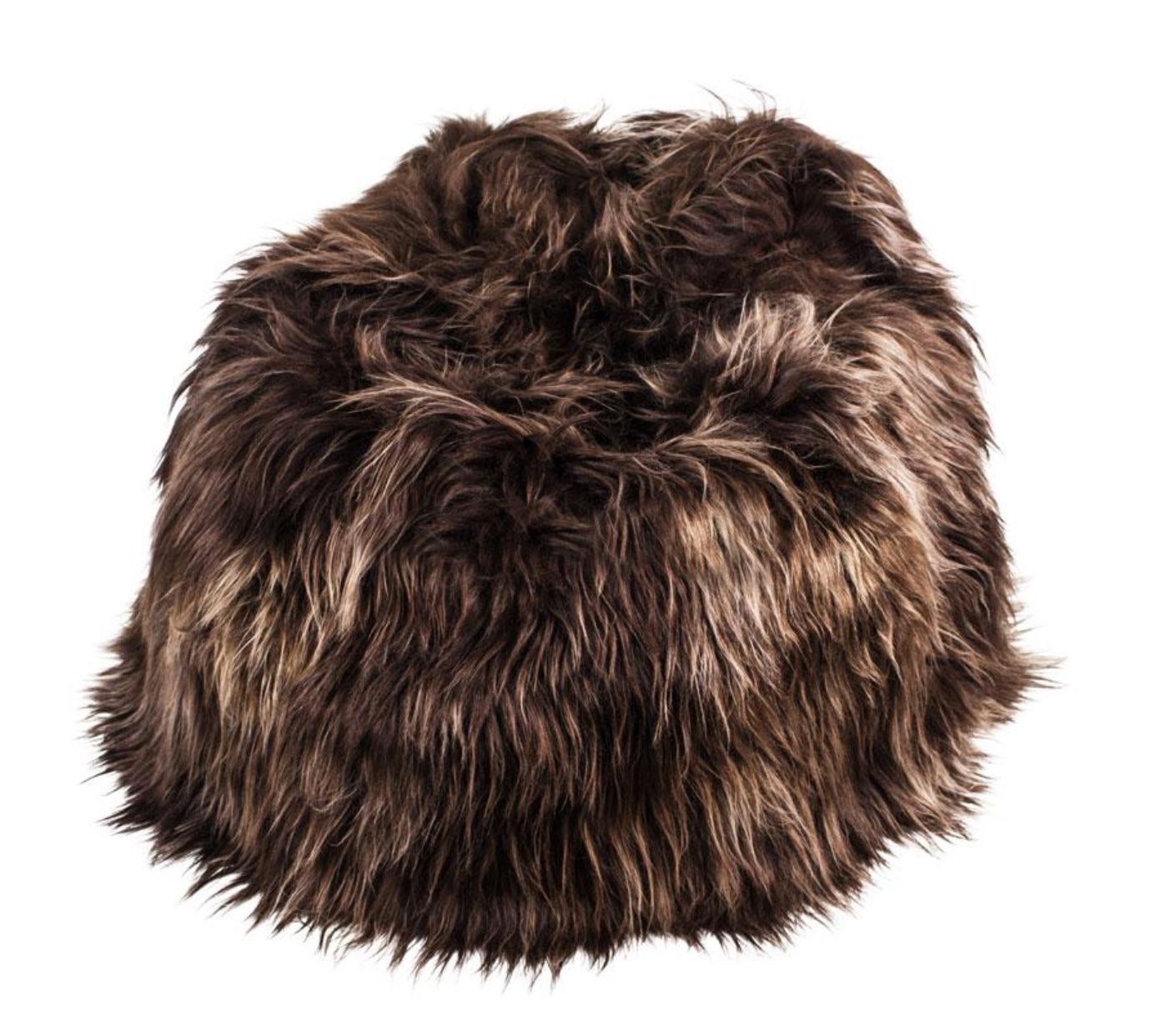 100% Icelandic Longhair Sheepskin Beanbag Chair Chestnut - Large - Wildash London