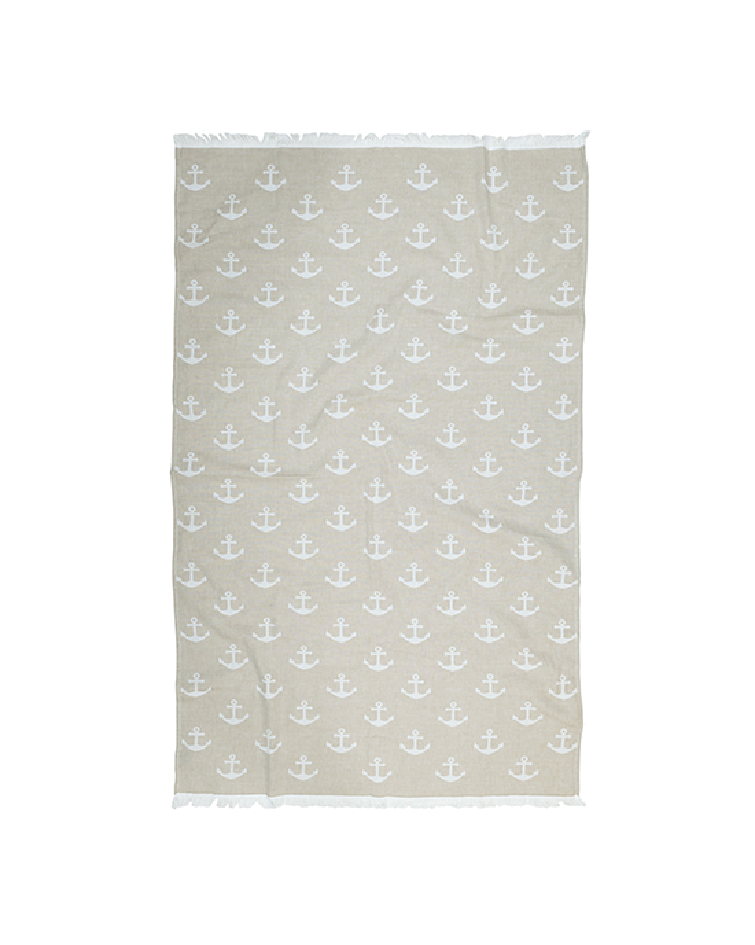 Anchor Hammam Towel / Throw 100% Cotton Jacquard | Dove Grey - Wildash London