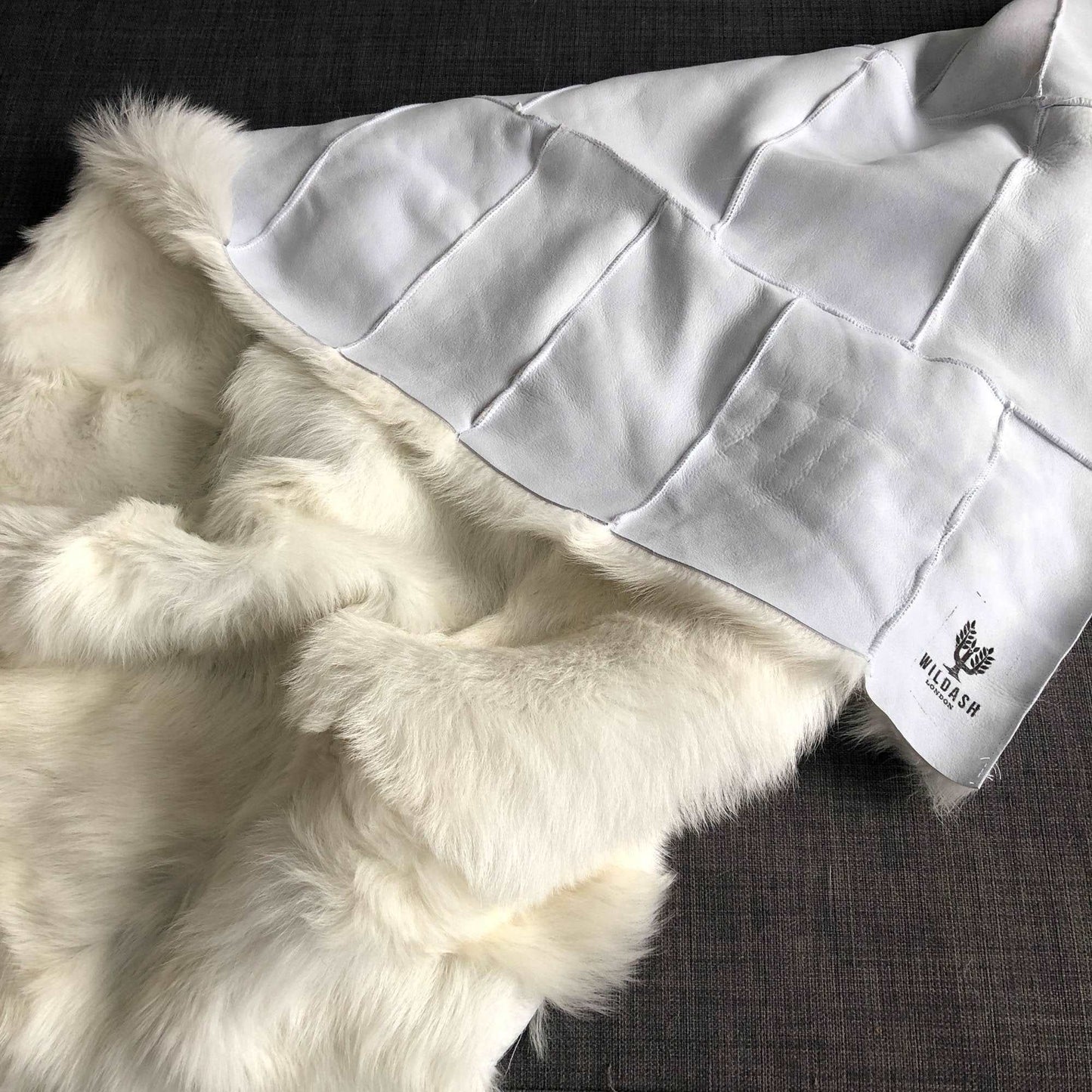 Black Label Tuscan Shearling Throw / Rug 120cm x 120cm | Clotted Cream - Wildash London