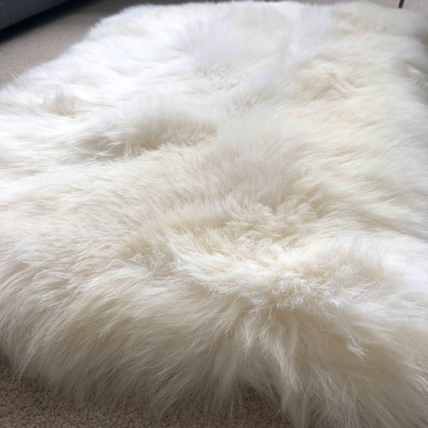 British Sheepskin Rug Ivory Cream White Straight Edges Rectangular ALL SIZES AVAILABLE - Wildash London