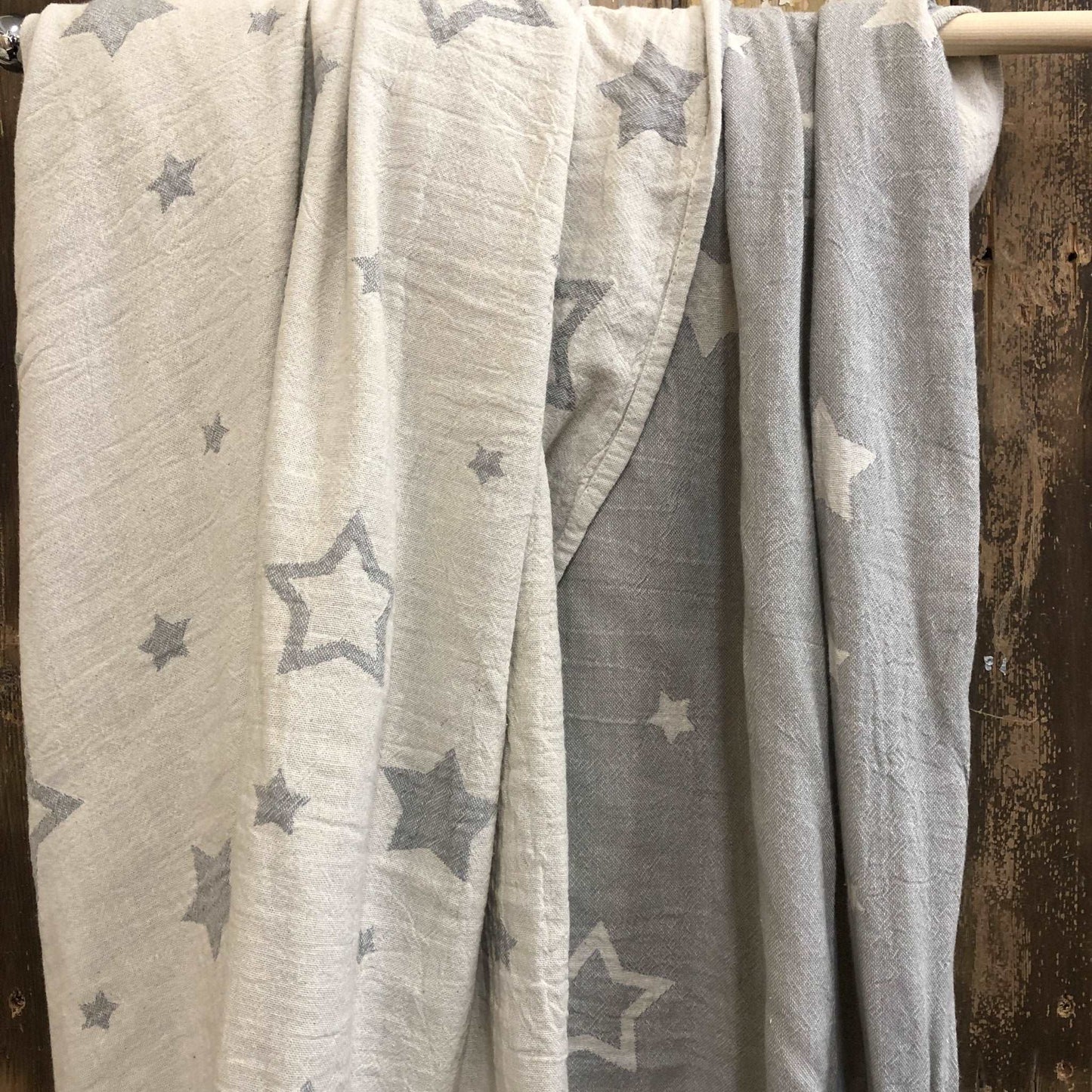 Constellations Jacquard Baby Blanket Throw 100% Cotton | Dove Grey | 100cm x 160cm - Wildash London