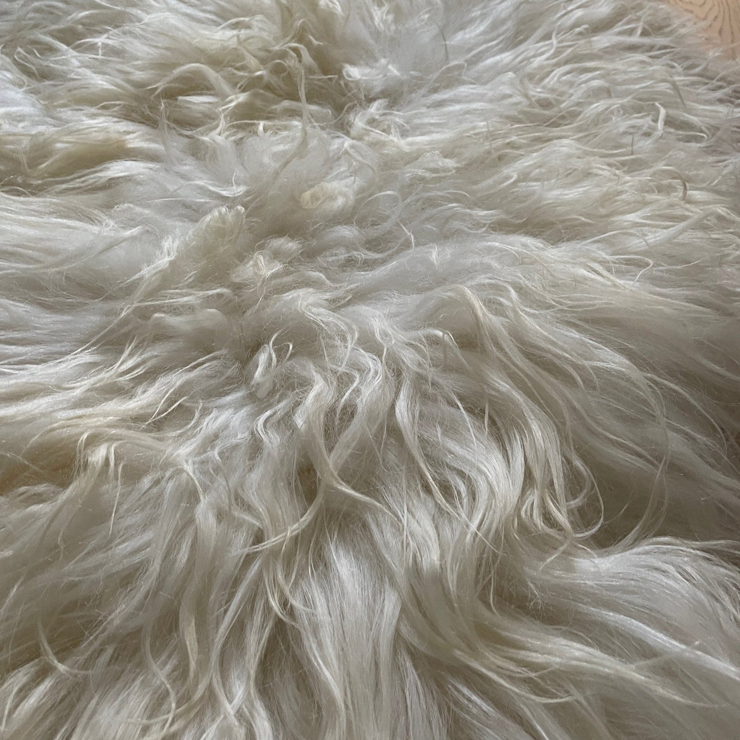 Icelandic Sheepskin Long Fur Rug 100% Natural White Runner | Double Back to Back - Wildash London
