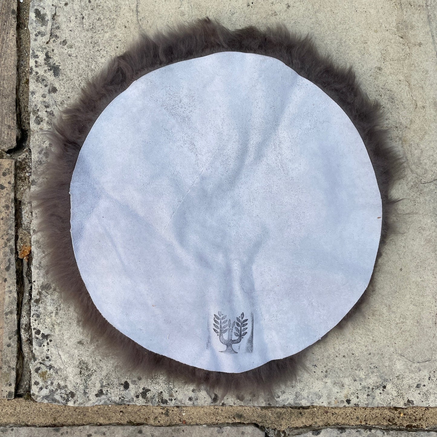 Icelandic Sheepskin Roundie Seat Cover Cool Grey Shorn 50mm - Wildash London