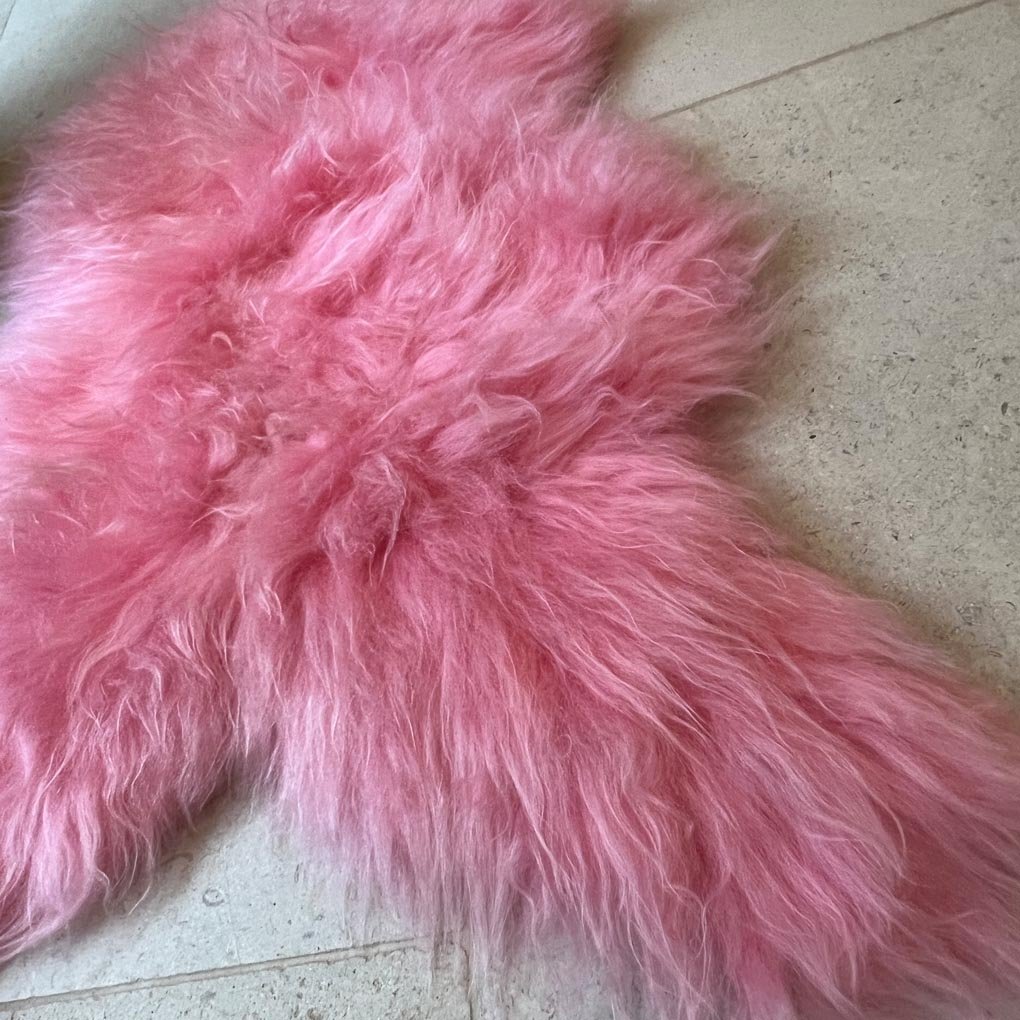 Icelandic Sheepskin Rug 100% Natural Throw | Pink Candy Floss - Wildash London