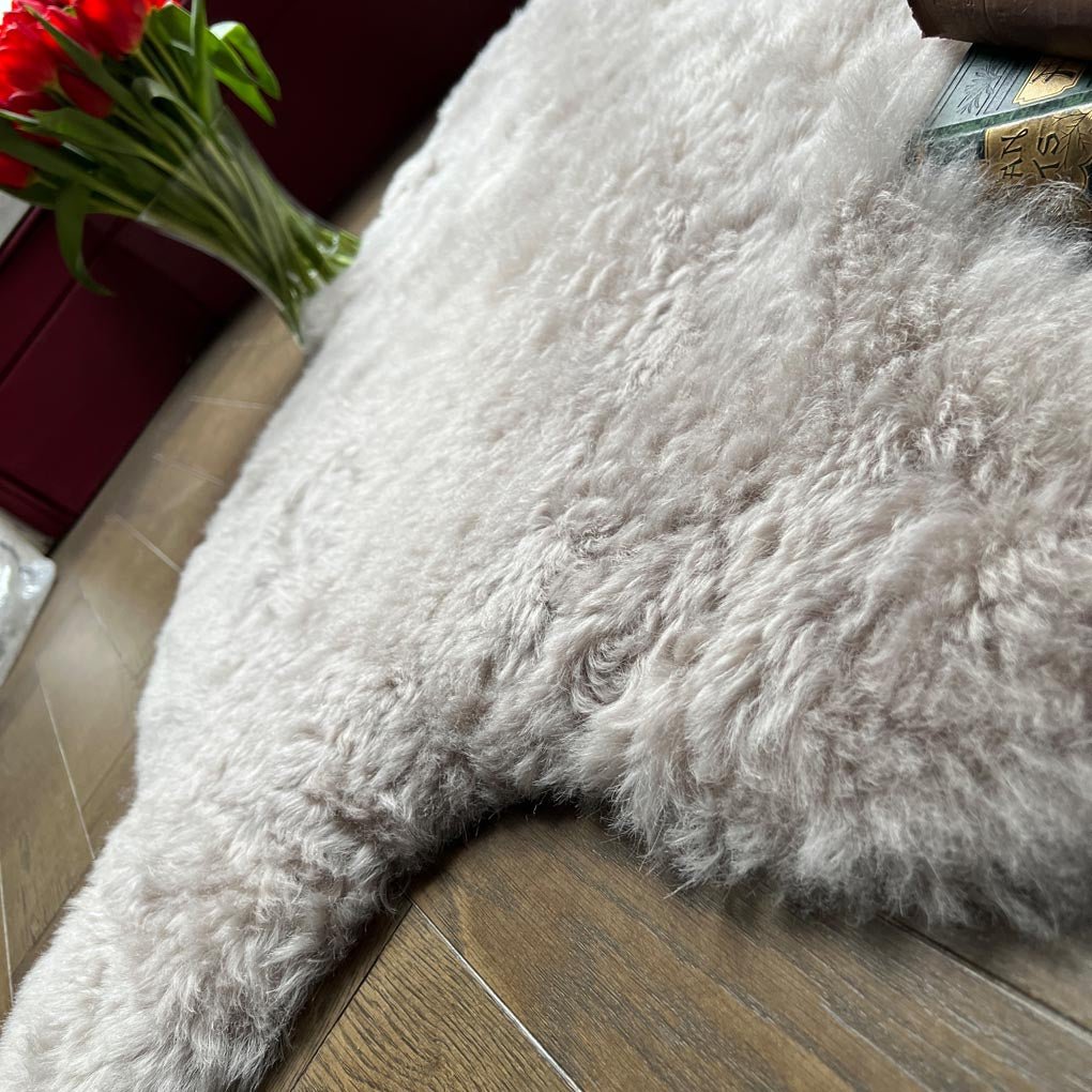Icelandic Sheepskin Shorn Throw Dove Grey | Sheep Skin Rug | Medium - Wildash London