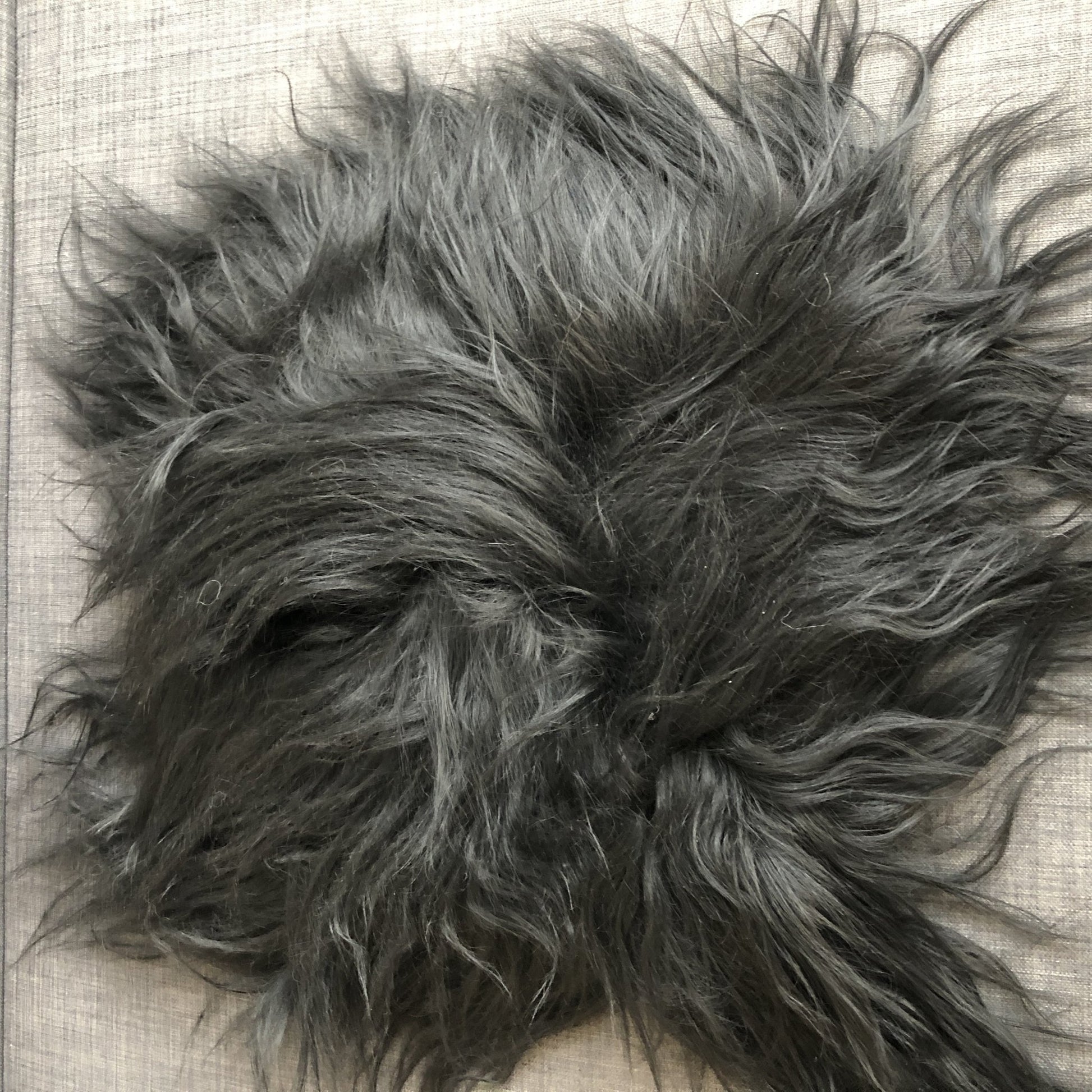 Icelandic Sheepskin Square Seat Cover 37cm Long Fur Natural Black - Wildash London