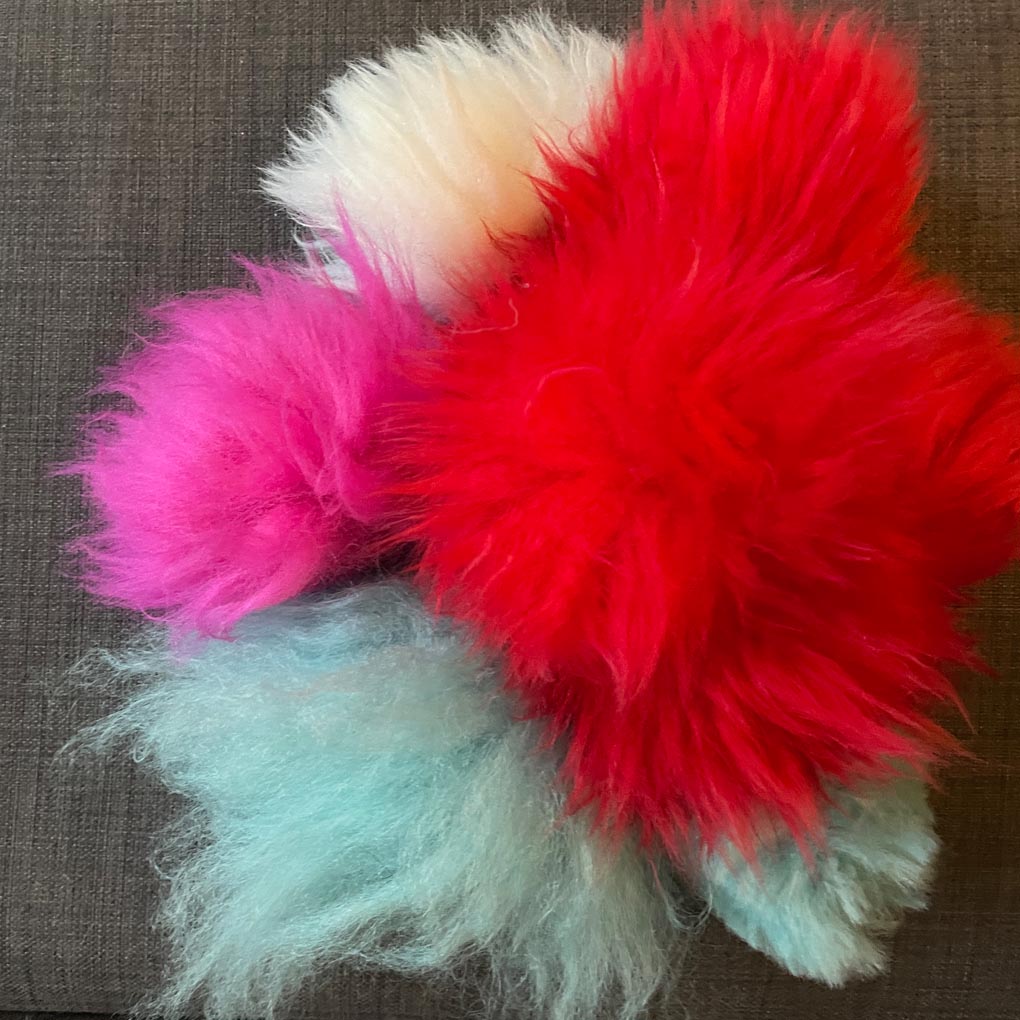 Pom-Pom Bag Charm | Key Ring | 100% Sheepskin | Cherry Red - Wildash London