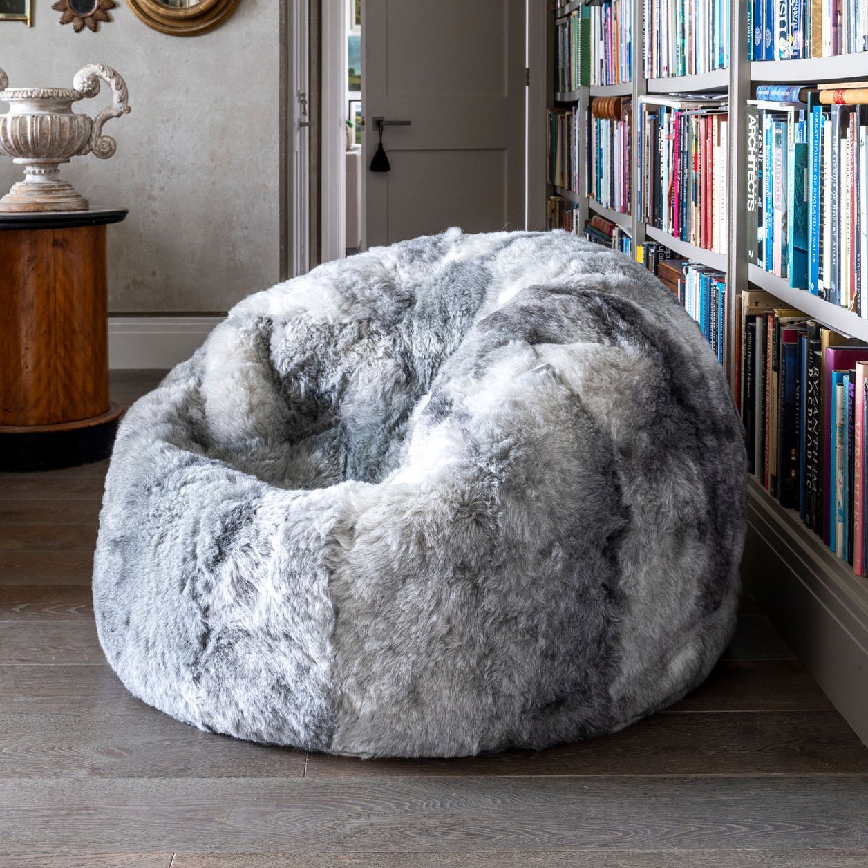 Sheepskin Beanbag Chair Icelandic Shorn Sheepskin Natural Grey