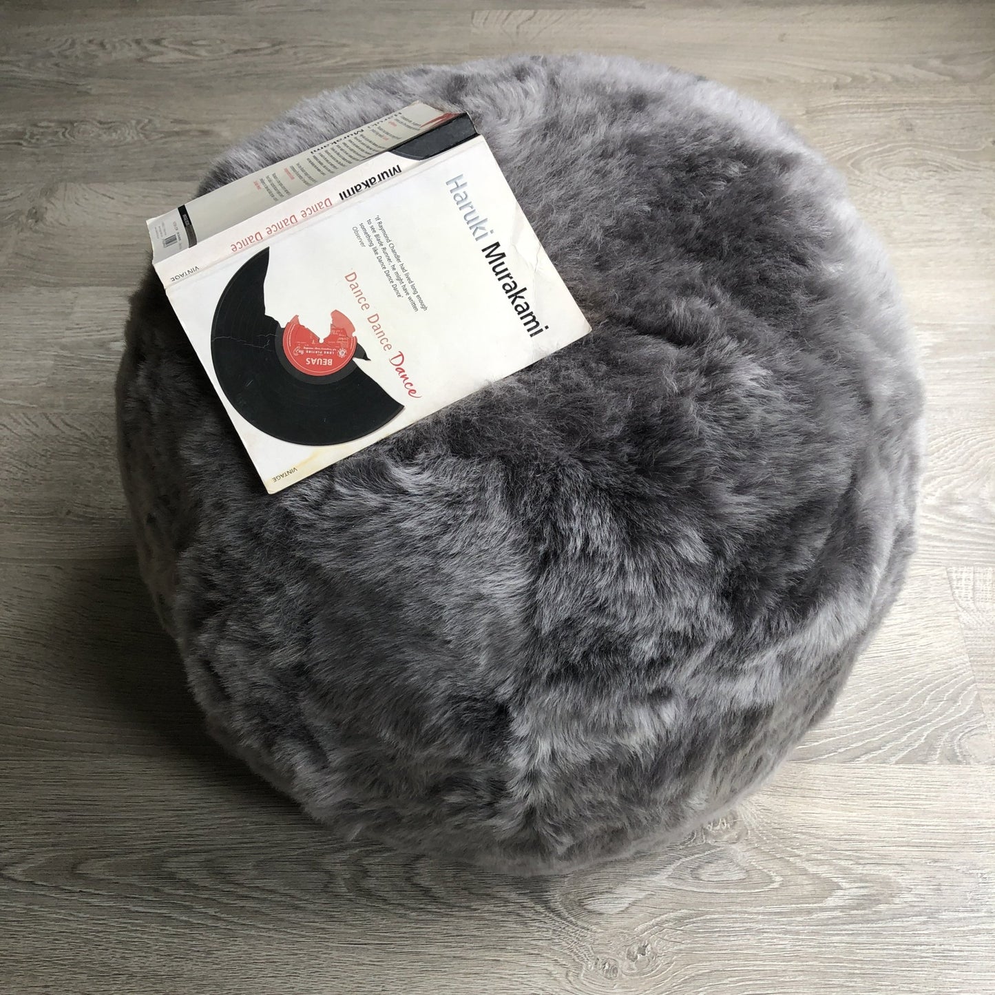 The Boule Icelandic Sheepskin Pouffe - Cool Grey Shorn - Wildash London