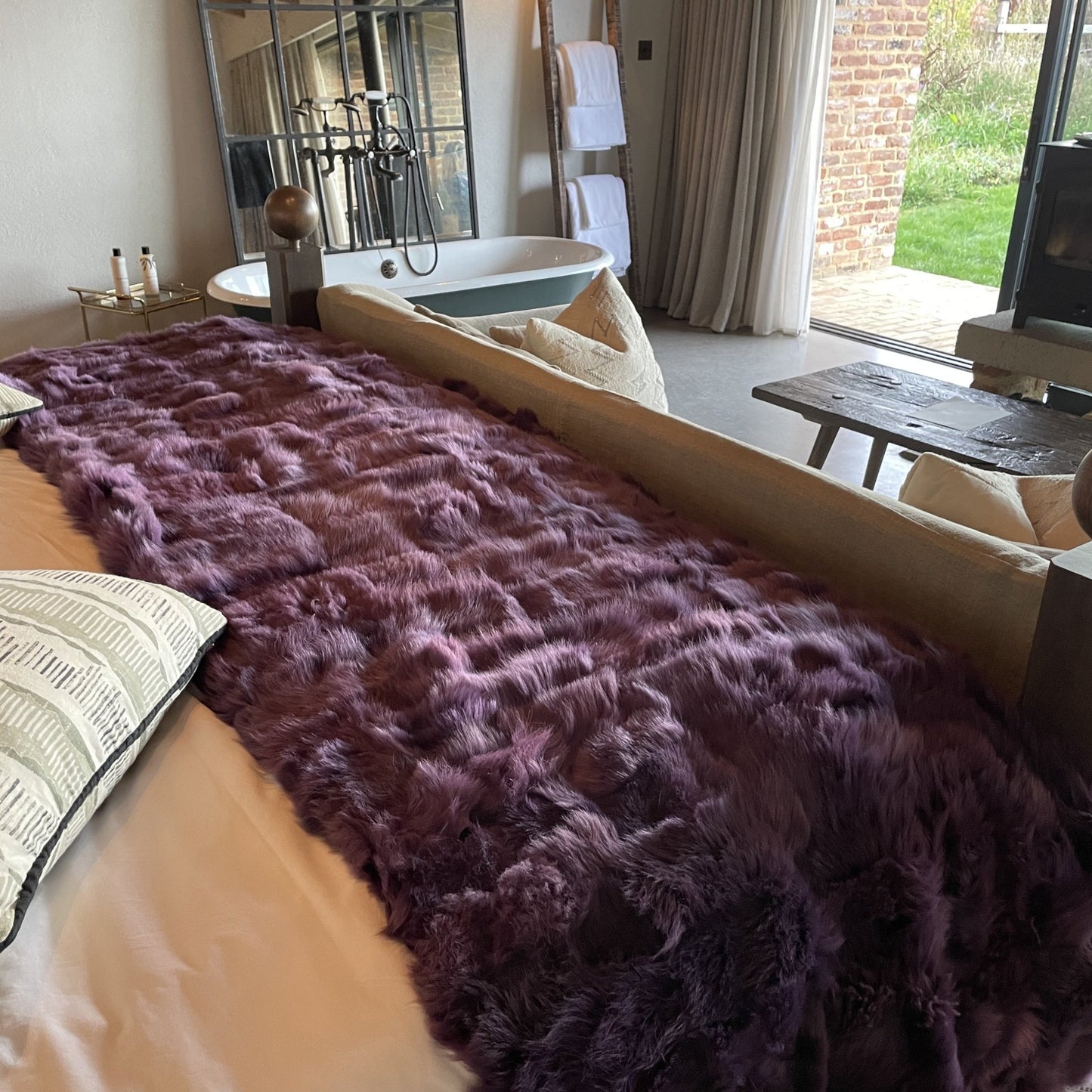 Toscana Shearling Throw | Rug | Amethyst - Wildash London