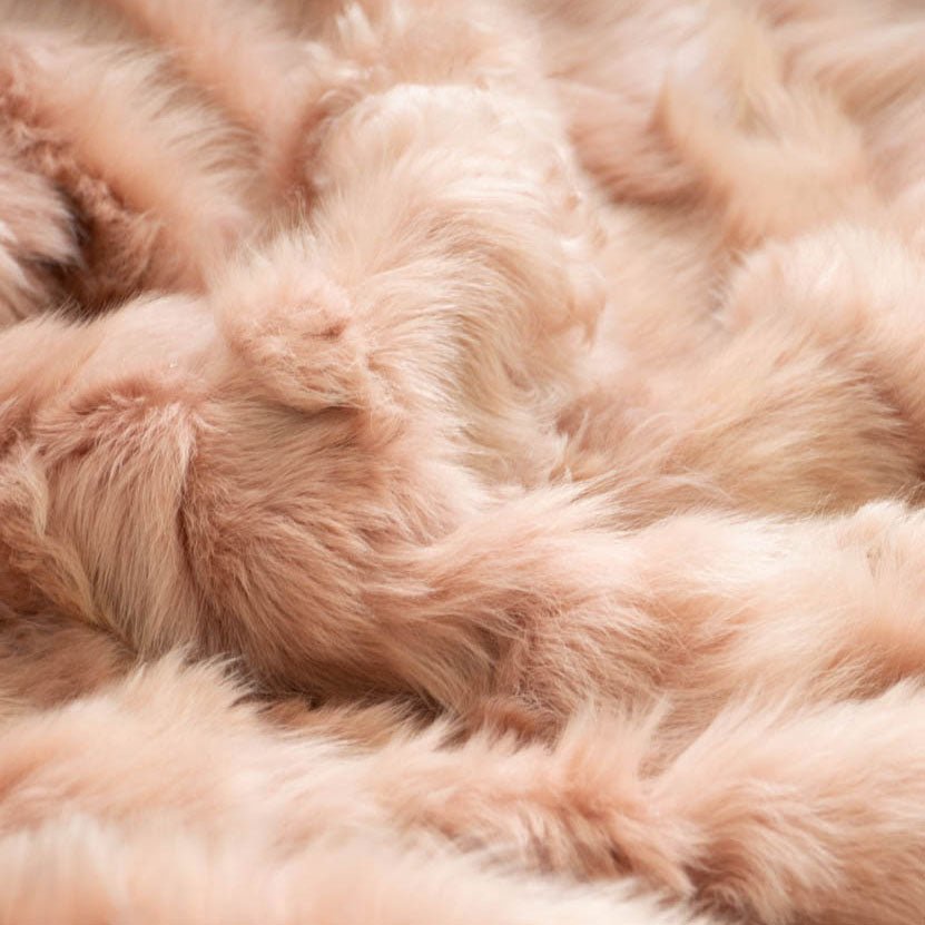 Vintage Blush Rose Pink Shearling 100cm x 195cm - Wildash London