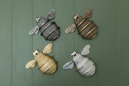 Solid Brass Queen Bee Door Knockers - Premium Size: Heritage