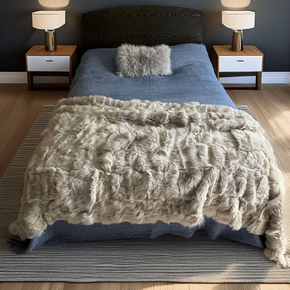 Champagne Shearling Throw | Sheepskin Blanket | Rug | 125cm x 250cm | 241004CH