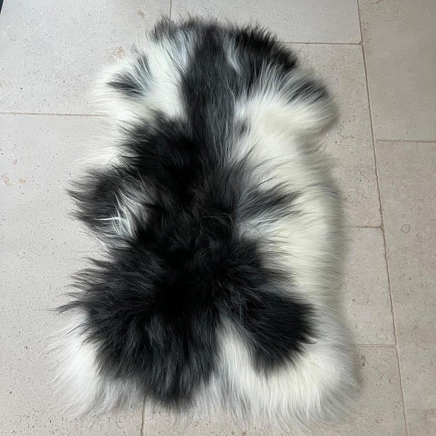 Icelandic Rare Breed YinYang Black & White Sheepskin Hide Unique Large 231203IL06
