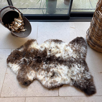 Large Rare Breed British Sheepskin – Dark Cocoa & Almond Marble