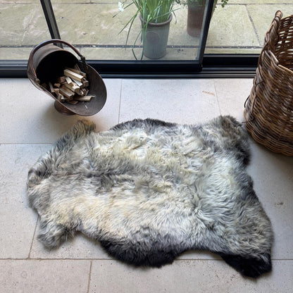 Large Rare Breed British Sheepskin – Ash & Charcoal Ripple