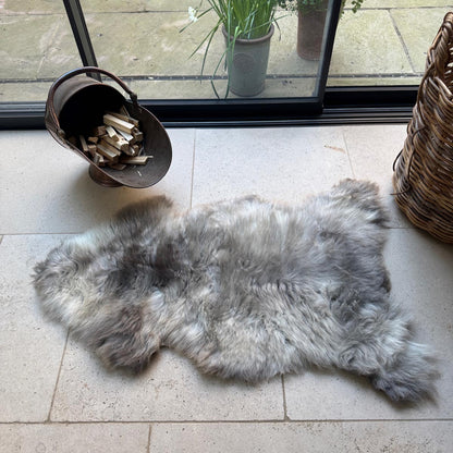 Large Rare Breed British Sheepskin – Frosted Steel Mist
