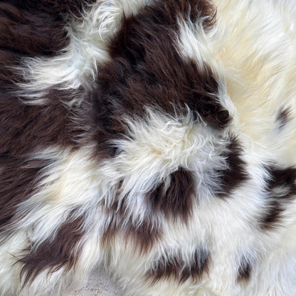 Large Rare Breed British Sheepskin – Speckled Mocha & Cream