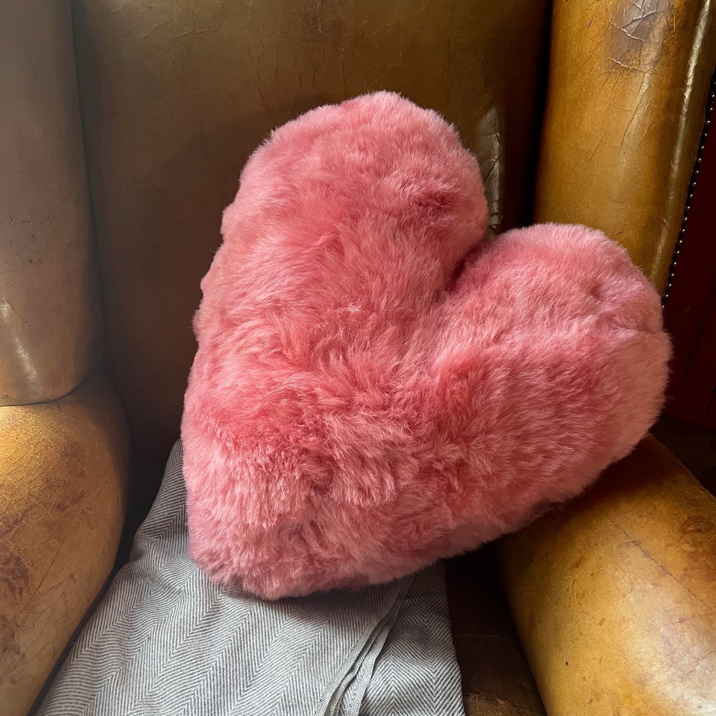 The Big Sweetheart Sheepskin Cushion ::: Coral Pink