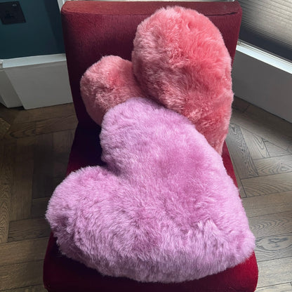The Big Heart Sheepskin Cushion ::: Lilac