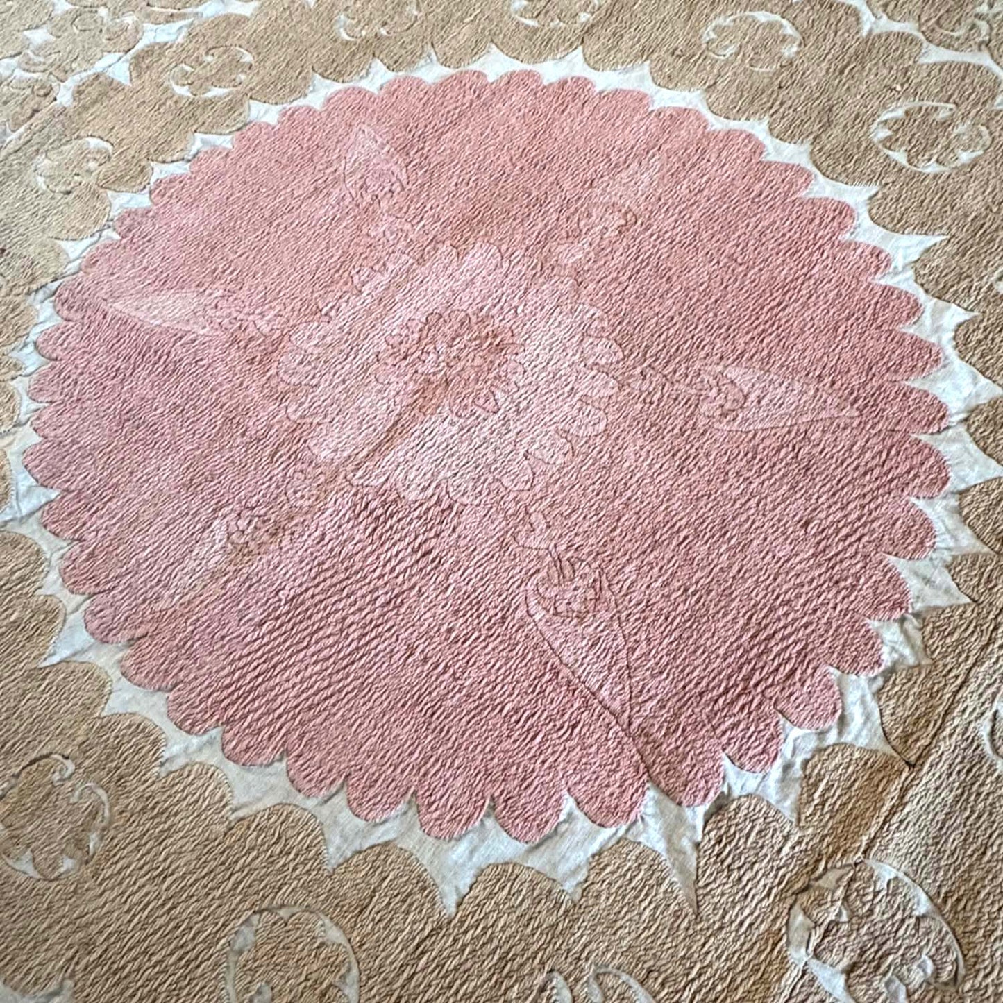 Ouzbeki Suzani Mur textile brodé à la main suspendu | Décoration intérieure | Coureur | 100 cm x 100 cm SUZ220518017