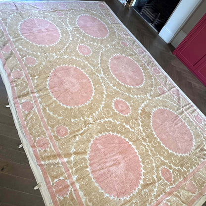 Ouzbeki Suzani Mur textile brodé à la main suspendu | Décoration intérieure | Coureur | 100 cm x 100 cm SUZ220518017