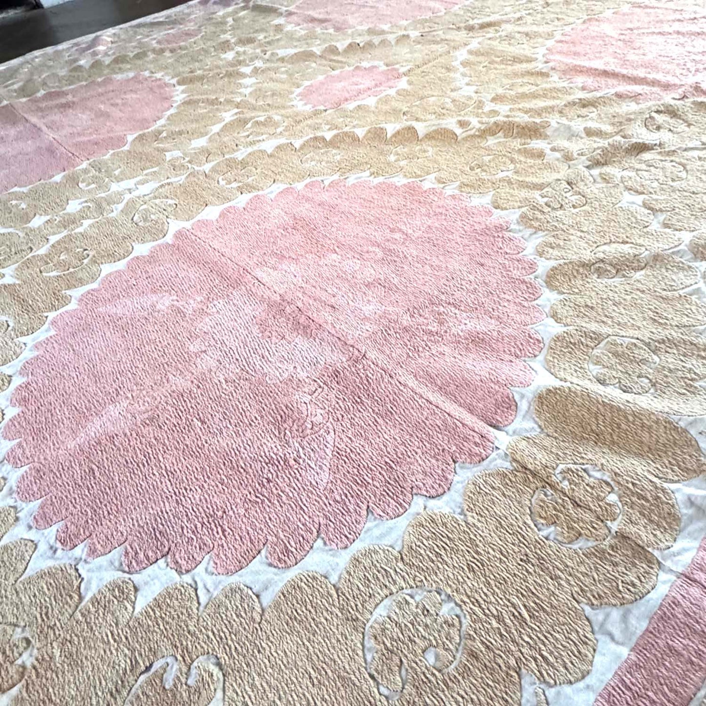 Ouzbeki Suzani Mur textile brodé à la main suspendu | Décoration intérieure | Coureur | 100 cm x 100 cm SUZ220518017