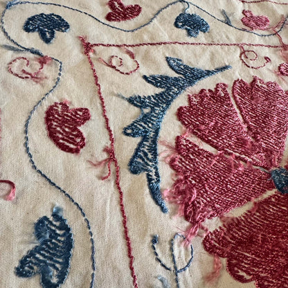 Ouzbeki Suzani Mur textile brodé à la main suspendu | Décoration intérieure | Coureur | 100 cm x 100 cm SUZ220518017