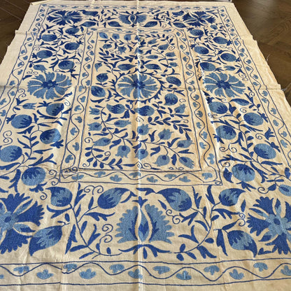 Ouzbeki Suzani Mur textile brodé à la main suspendu | Décoration intérieure | Coureur | 100 cm x 100 cm SUZ220518017