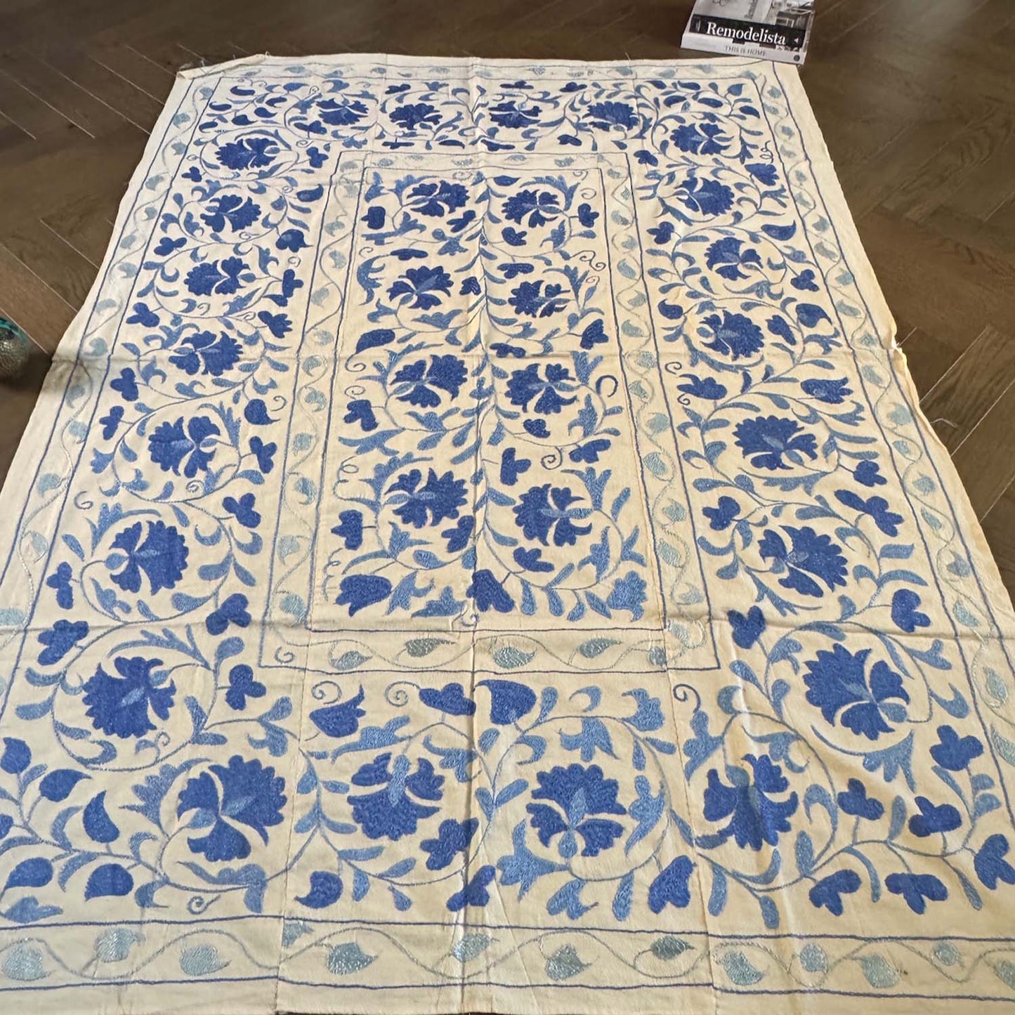 Ouzbeki Suzani Mur textile brodé à la main suspendu | Décoration intérieure | Coureur | 100 cm x 100 cm SUZ220518017