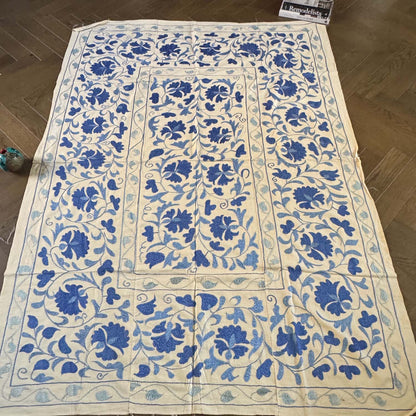 Ouzbeki Suzani Mur textile brodé à la main suspendu | Décoration intérieure | Coureur | 100 cm x 100 cm SUZ220518017