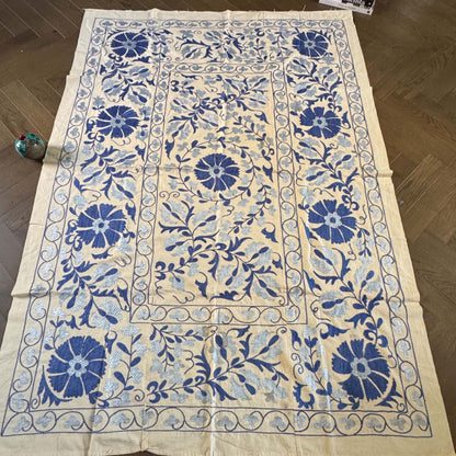 Ouzbeki Suzani Mur textile brodé à la main suspendu | Décoration intérieure | Coureur | 100 cm x 100 cm SUZ220518017