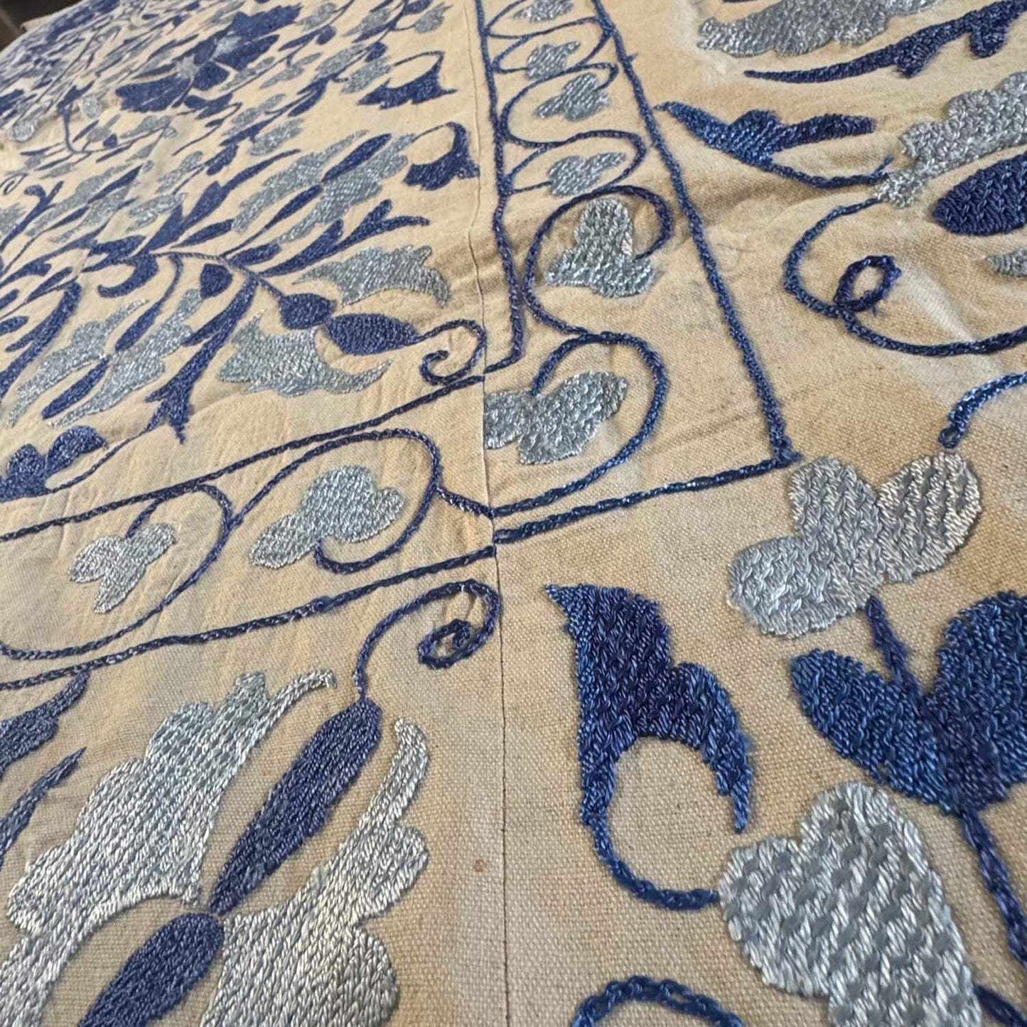 Ouzbeki Suzani Mur textile brodé à la main suspendu | Décoration intérieure | Coureur | 100 cm x 100 cm SUZ220518017