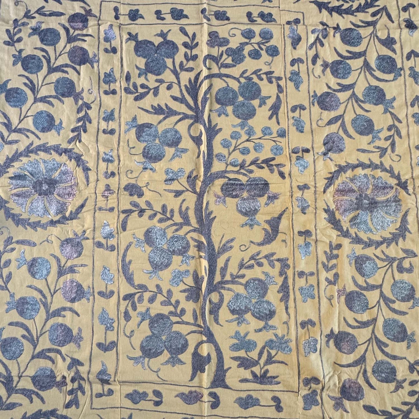 Ouzbeki Suzani Mur textile brodé à la main suspendu | Décoration intérieure | Coureur | 100 cm x 100 cm SUZ220518017