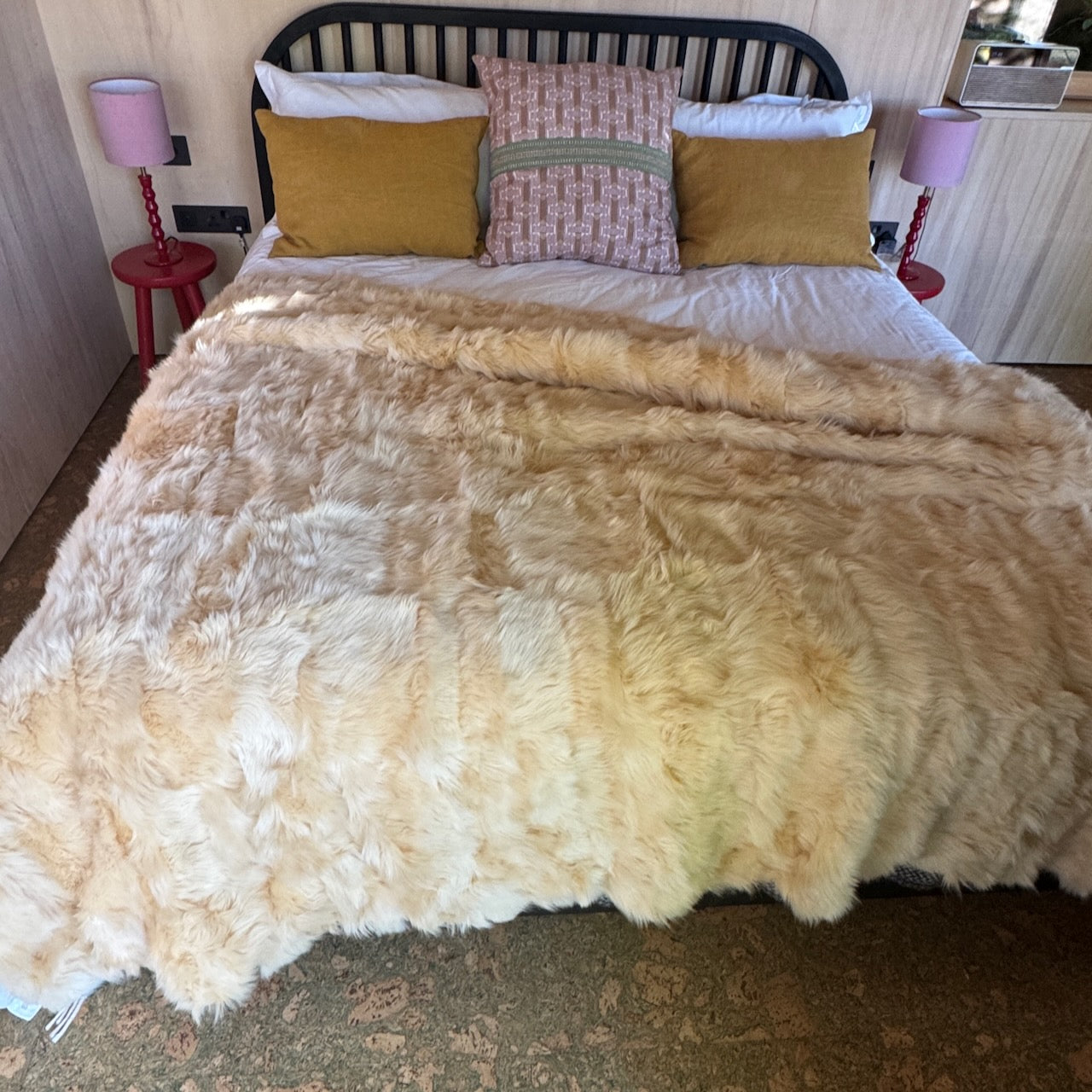 Buttercream Toscana Shearling Throw | Sheepskin Blanket | Rug | 170cm x 240cm