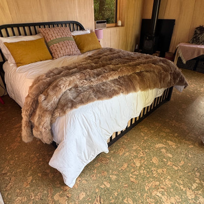 Light Caramel Toscana Shearling Throw | Sheepskin Blanket | Rug | 160cm x 230cm