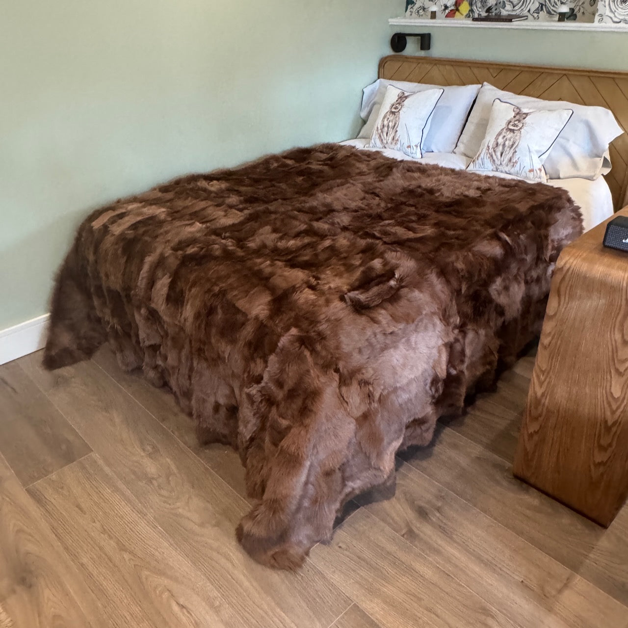 Rich Russet Chestnut Toscana Shearling Throw | Sheepskin Blanket | Rug | 200cm x 240cm | 250901TS