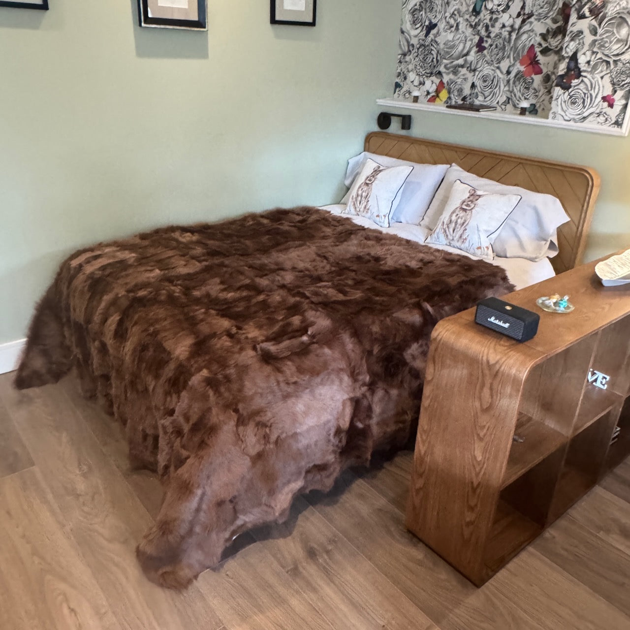 Rich Russet Chestnut Toscana Shearling Throw | Sheepskin Blanket | Rug | 200cm x 240cm | 250901TS