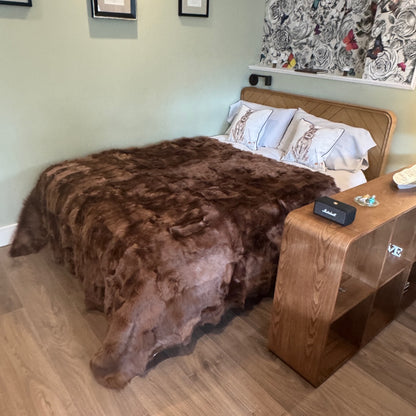 Rich Russet Chestnut Toscana Shearling Throw | Sheepskin Blanket | Rug | 200cm x 240cm | 250901TS