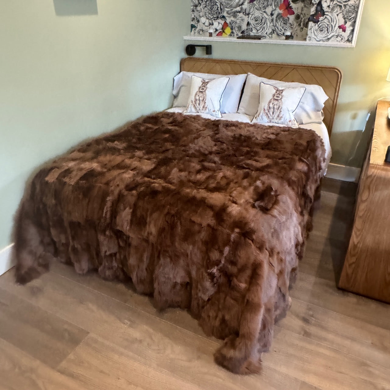 Rich Russet Chestnut Toscana Shearling Throw | Sheepskin Blanket | Rug | 200cm x 240cm | 250901TS
