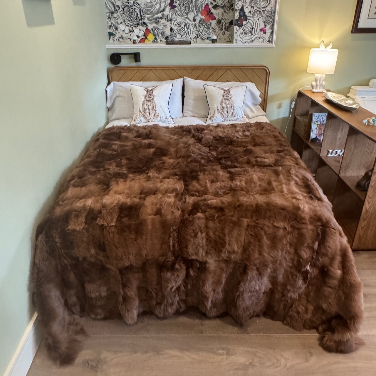 Rich Russet Chestnut Toscana Shearling Throw | Sheepskin Blanket | Rug | 200cm x 240cm | 250901TS