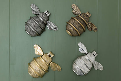 Solid Brass Queen Bee Door Knockers - Premium Size: Heritage