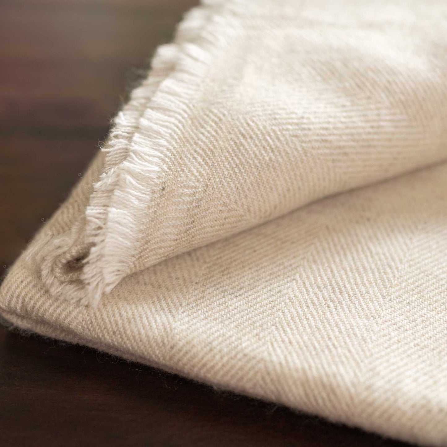 100% Cashmere Blanket | Throw | Honey Gold Fine Herringbone - 125cm x 250cm