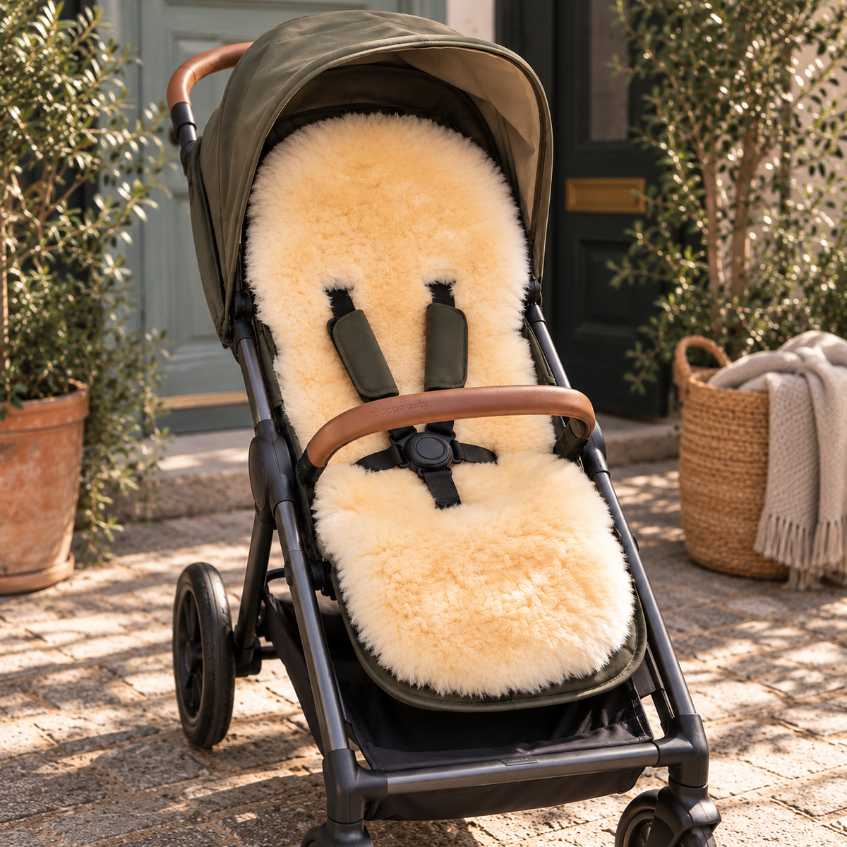 Baby-Schaffell-Kinderwageneinlage | Hypoallergen, pflanzlich gegerbt