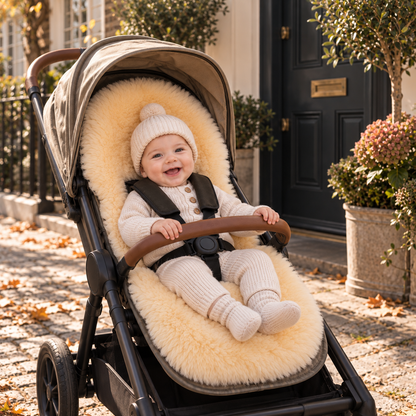 Baby-Schaffell-Kinderwageneinlage | Hypoallergen, pflanzlich gegerbt