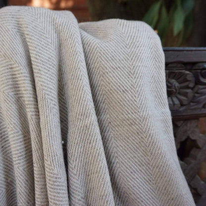 100% Cashmere Blanket | Throw | Sand Beige - 125cm x 250cm - Wildash London