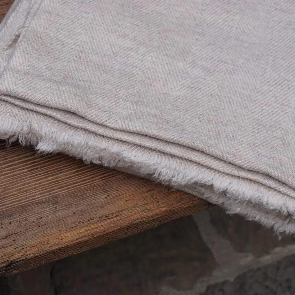 100% Cashmere Blanket | Throw | Sand Beige - 125cm x 250cm - Wildash London