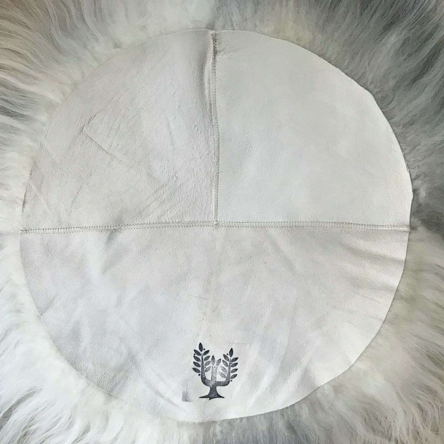 100% Genuine British Sheepskin Seat Pad Roundie 35cm Cream White Ivory - Wildash London