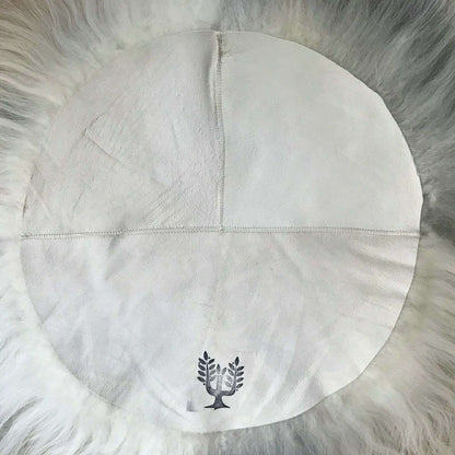 100% Genuine British Sheepskin Seat Pad Roundie 35cm Cream White Ivory - Wildash London