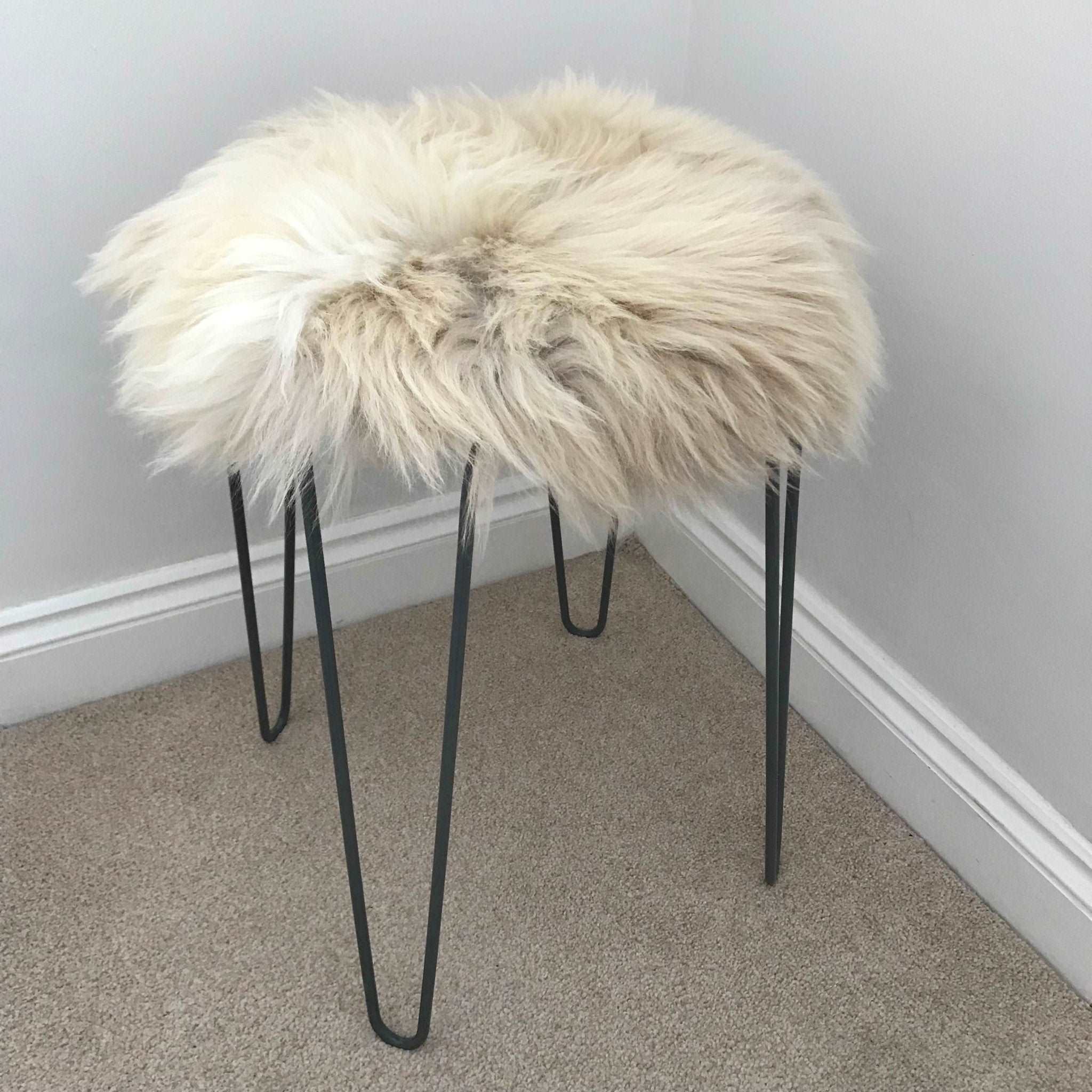 100% Genuine Real Sheepskin Seat Pad British Roundie 35cm Cream / Light Browns - Wildash London